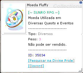 Descrição da Moeda Fluffy, ID 35034